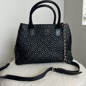 Tory Burch Black Quilted Bag/ Cross Body